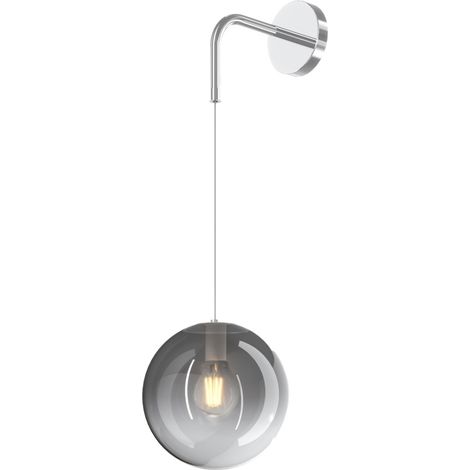 Applique moderna top light big eclipse 1194 cr a fu e27 led vetro lampada parete sfera globo