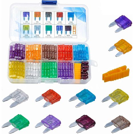 145 pièces mini voiture fusible moto fusible voiture lot mini fusibles auto 3A 5A 7.5A 10A 15A 20A 25A 30A 35A 40A Avec 1 extracteur de fusibles (1/5)