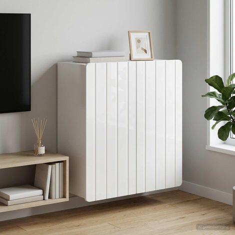 vidaXL Armoire Murale Blanc brillant 59 x 31 x 64 cm Bois d'ingénierie (1/5)