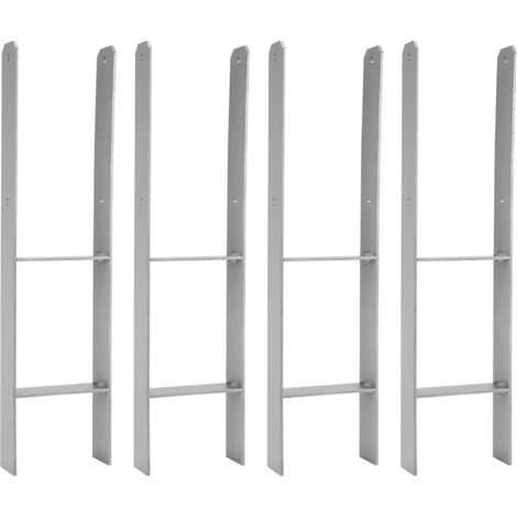 4x Ancoraggio H Supporto palo 141MM zincato a caldo Ancoraggio palo Carport (1/5)