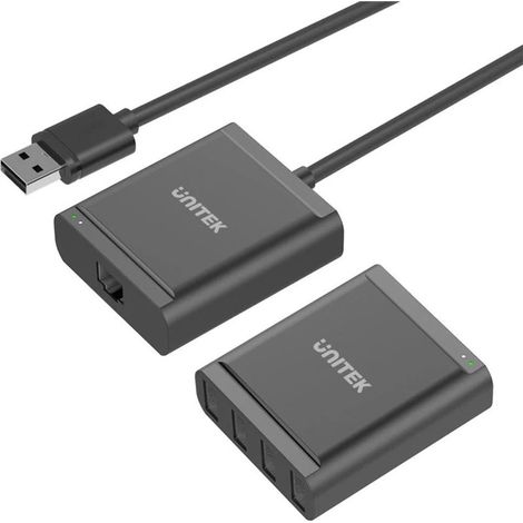 UNITEK Y-2516 Concentrador de interfaz USB 2.0 480 Mbit/s Negro