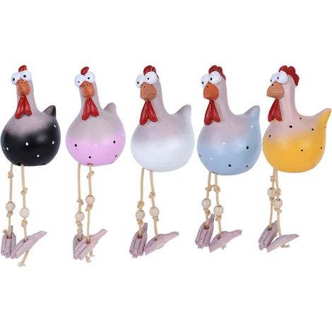 Décoration de jardin en céramique représentant une poule, figurine animale à piquer, ornement fait main, décoration de jardin en forme de poule, statue de jardin artisanale, décorative