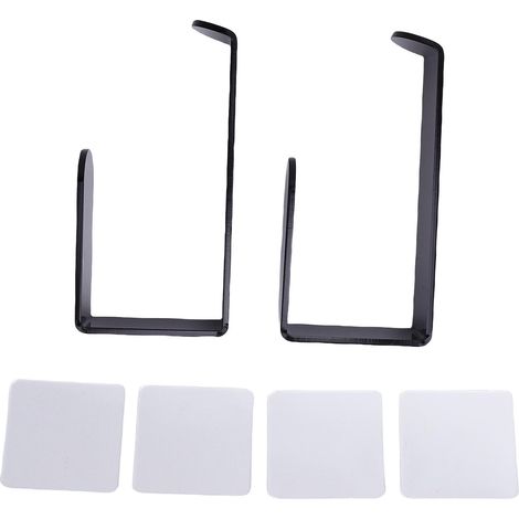 Embrasses de rideaux autocollantes, faciles à installer, en acrylique noir, avec crochets pour la maison (1/5)