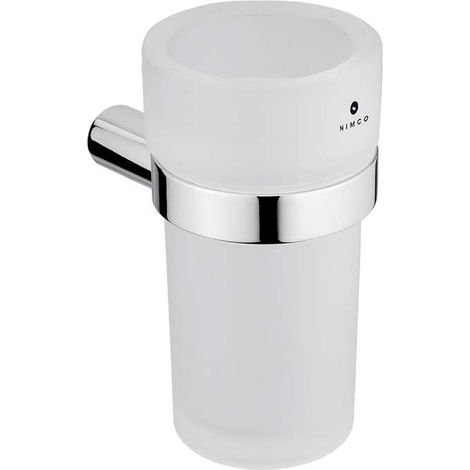 Nimco Bormo - Bicchiere porta spazzolino e dentifricio con supporto, cromato BR 11058W-26