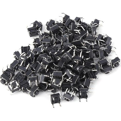 Lot de 100 mini-interrupteurs tactiles momentanés à bouton-poussoir (6 x 6 x 5 mm) (1/5)