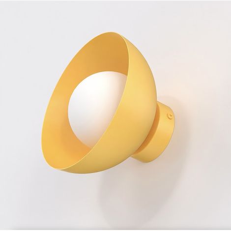 Lampada a parete Bibi in acciaio arancione e vetro