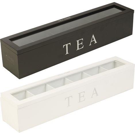 Boîte de rangement en bois pour thé, café et sachets de thé, boîte de rangement pour sachets de sucre, boîte de rangement pour la maison (1/5)
