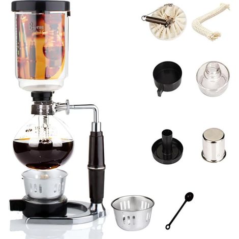 Siphon Cafetière à siphon en verre de style japonais 1 à 3 tasses (1/5)