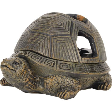 Cendrier rétro 3 fentes avec couvercle anti-vent en résine stable style tortue, indéformable, pour famille, bureau et extérieur (1/5)