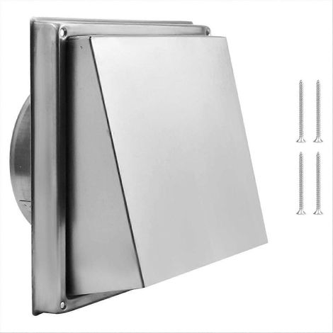 Bouche de ventilation murale 5 pouces, grille sèche-linge en acier inoxydable, volet anti-reflux pour conduit de séchage, sortie d'air extérieure résistante à la corrosion, couvercle de hublot rond mé (1/5)