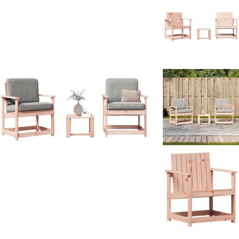 Salon de jardin 3 pcs bois massif douglas - Salon De Jardin - Mobilier Extérieur - Table Basse - Chaises De Jardin - Bois Massif (1/5)