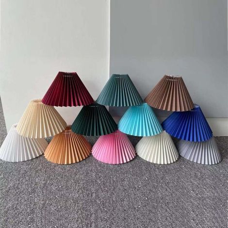 Abat-jour, E27 Abat-jour plissé bourgogne Grand abat-jour de lampe Abat-jour de lampe de table en tissu Abat-jour de chambre à coucher pour la maison le bureau la salle d'étude et la chambre à coucher (1/5)