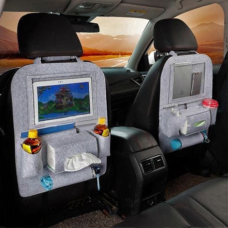 Auto-Rücksitz-Organizer aus Vliesstoff, 40 x 55 cm, waschbar, universelle Aufbewahrungstasche für Handyhalterungen