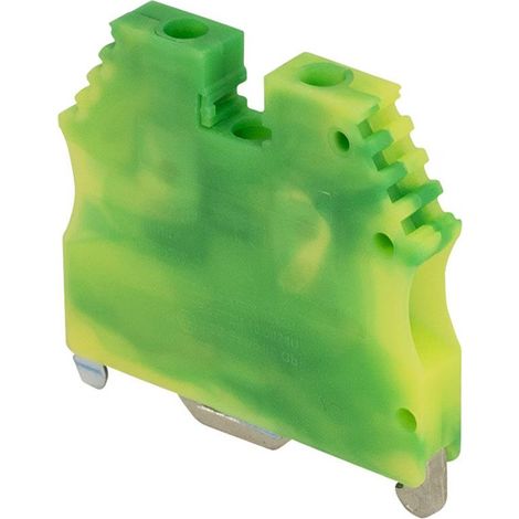 Borne de jonction à vis de terre 2,5 à 4mm² - pas 6mm - vert/jaune - IMO
