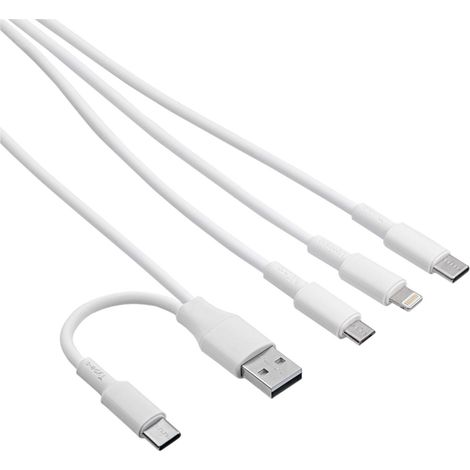 Akyga USB-Kabel   USB-C® Stecker, USB-A Stecker, Apple Lightning Stecker, USB-Micro-B Stecker 1.20 m