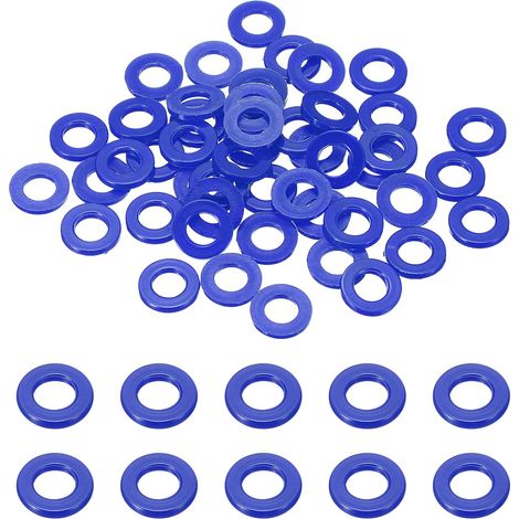 50 Pcs Rondelles Plates En Nylon 6mm ID 12mm OD 1.5mm H, Bleu (1/5)
