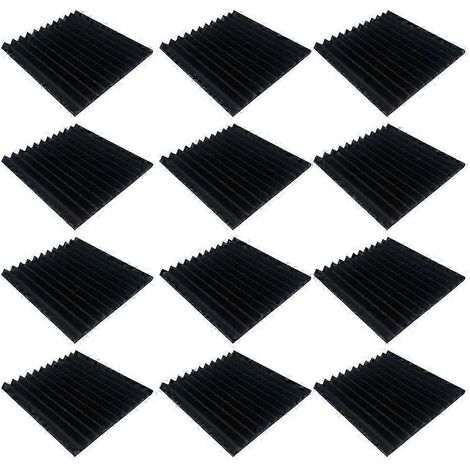Lot de 12 pièces de mousse insonorisante haute densité pour studios d'enregistrement, insonorisation de portes et décoration intérieure. (1/5)