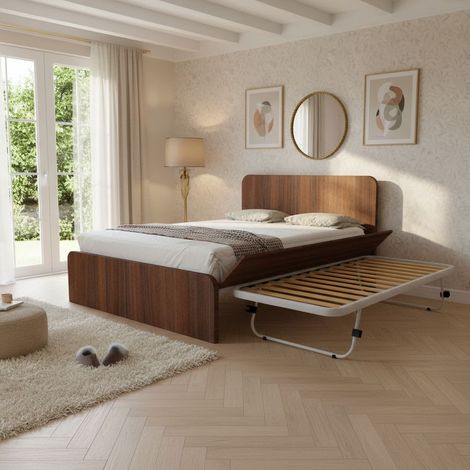 Letto matrimoniale 160x200 con rete estraibile e sollevabile - Noce Caracalla (1/5)