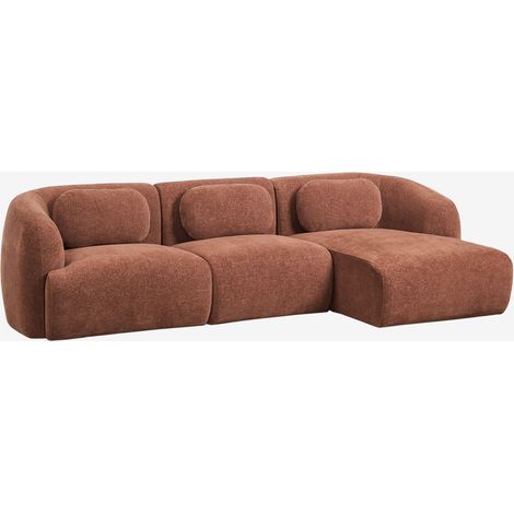 Divano modulare chaise longue destro a 3 pezzi in ciniglia Coquette SKLUM            