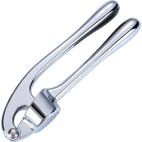 Silver Stainless Steel Garlic Press for Professional Kitchen Use, Garlic Crusher, Garlic Grinder, User-Friendly Garlic Chopper, Easy to Clean and Durable (1/4)