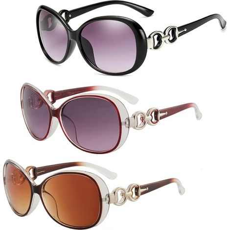 Lunettes De Soleil - Lentilles Polarisees UV400 - Pour Adultes - Monture Large - Lot De 3
