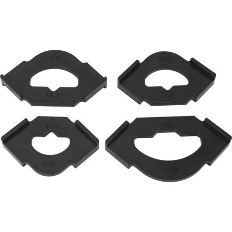 Set di 4 dime per raggi in plastica (da R20T20 a R40T40) - per angoli arrotondati in legno