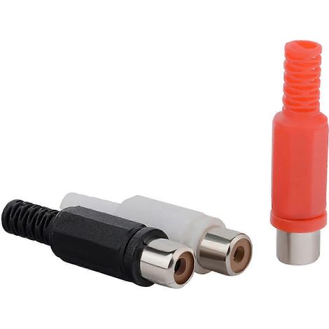 12 pièces/lot de connecteurs adaptateurs audio/vidéo RCA femelles soudables, disponibles en 4 couleurs : rouge, noir, blanc et jaune (femelle 12). (1/3)