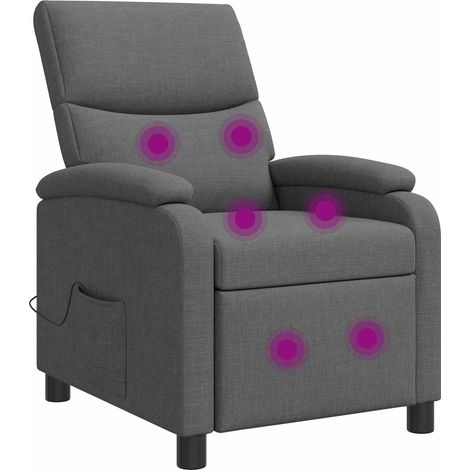 Massage Relaxsessel Dunkelgrau Stoff vidaXL (1/5)