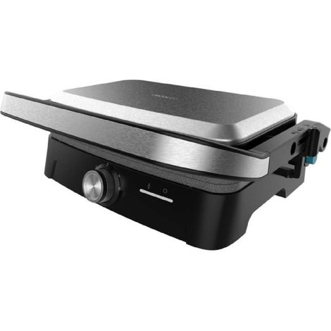 Cecotec Gril Électrique avec Grill Rock'nGrill 1500 Full Open. 1500W, Ouverture 180º, RockStone Antiadhérent, Plaque Flottante