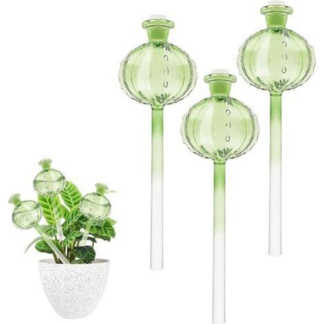 Lot De 3 Boule Arrosage en Verre, Boule Arrosage Plante Interieur, Globe D'Arrosage pour Plantes, Distributeur Eau Plantes Et Fleurs pour Arroser Vos Plantes en Vacances-INHHUB (1/5)
