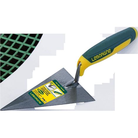 LEBORGNE Truelle triangulaire 14 cm manche bi-matière - lame souple pour travail de précision (1/5)