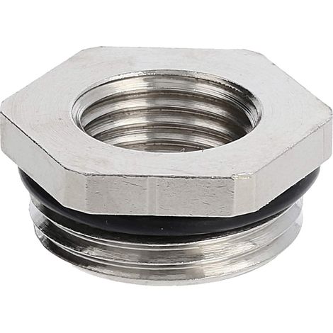 Reduzierung PG/PG von PG11x1,41 auf PG7x1,27 MRR11/07 Sechskant Messing (CuZn) vernickelt Anschlussgewinde 6,0mm - 1 Stück