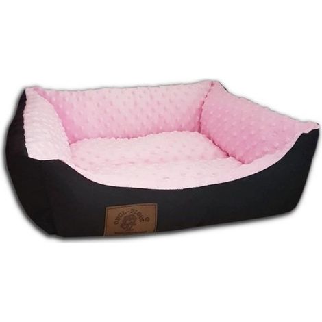 Lit pour chien - S - petit chien - 50 x 40 cm - pois minky rose - lit pour chien (1/3)
