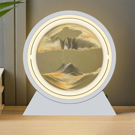 1 Lampe LED rotative 360°,art de sable mouvant,verre haute transparence,décoration bureau,salon,chambre (1/5)