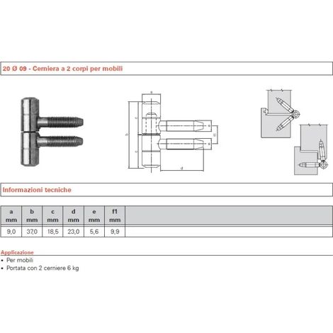CERNIERA ANUBA SFS ART.20 BRONZATO NS20BR D.11 MM. BRONZATO