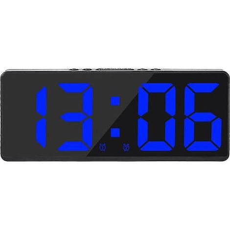 Grande horloge murale numérique intelligente avec application de contrôle de l'heure, de la date et du son, fonction compte à rebours, luminosité et volume réglables, alarme avec fonction snooze - Bl (1/5)