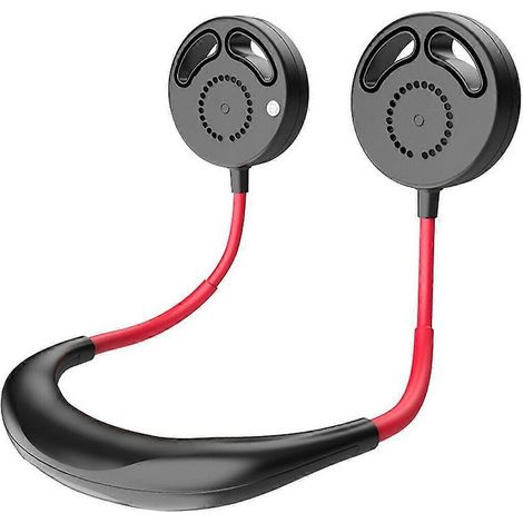 Ventilateur de cou portable, ventilateur suspendu mains libres, rechargeable par USB, rotation à 360°, 3 vitesses pour le sport en extérieur et le bureau (1/5)