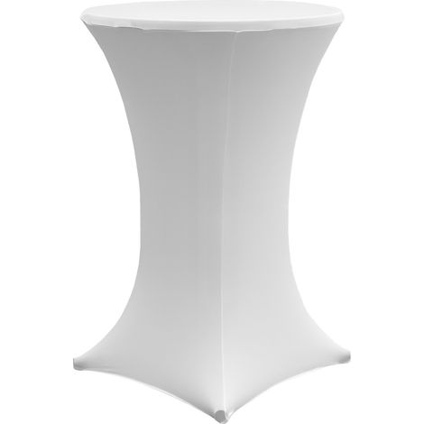 Stehtischhusse Stretch 70 cm weiß Tischdecke Husse Bistrotisch Partytisch (1/5)
