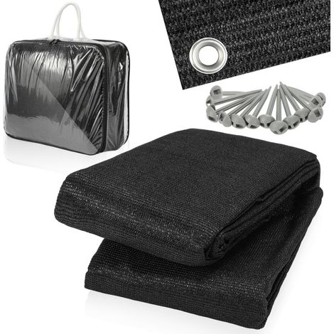Wolketon Alfombra Exterior Alfombra de Tienda Alfombra de Viaje para Camping Alfombra de Toldos para Caravana 400X600cm Negro (1/5)