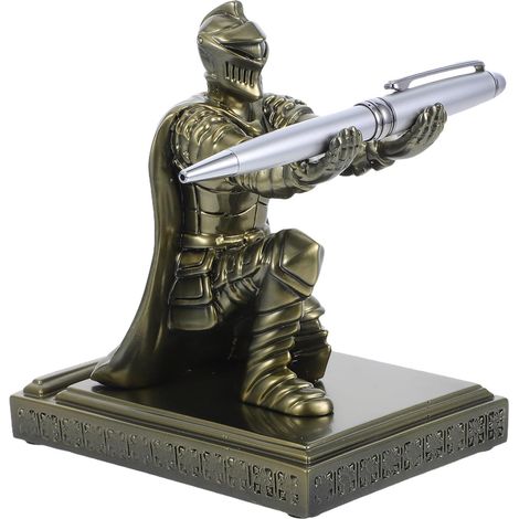 stylo de bureau en résine motif soldat en armure base stable (1/5)