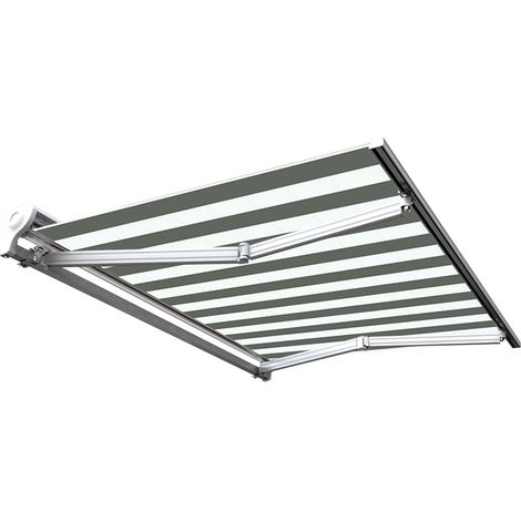 Store banne manuel demi coffre 2.5m x 2m – Aluminium extrudé – Toile imperméable anti-UV – Installation murale – Sunny Inch (1/5)