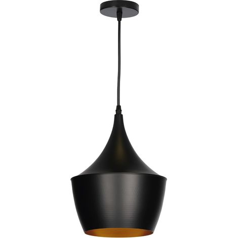 Lámpara de techo colgante serie "Gombe" E27 (40W máximo 230V) IP20 Ø24cm color negro (1/5)