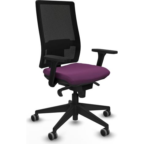 Horna sincro malla negra similpiel morado brazos 3D base piramidal ruedas 65mm engomadas (1/5)