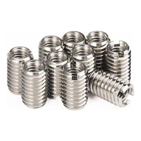 10 Stück Gewindeeinsätze aus Metall, selbstschneidend, Innengewinde M4 x 0,7 mm, Außengewinde M6 x 1 mm, Länge 10 mm, Gewindeeinsätze für Dampfturbinenmaschinen