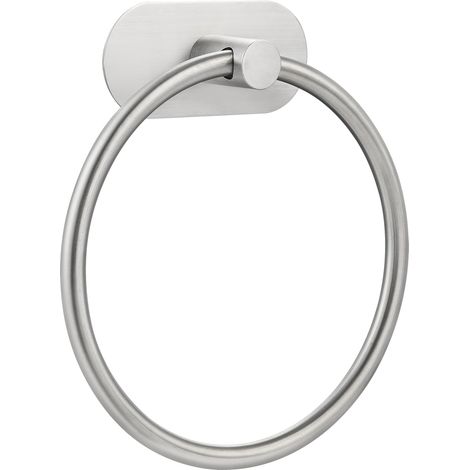 Anneau Porte-Serviettes Autocollant pour Salle de Bain et Cuisine - avec adhésif Puissant - sans perçage - en Acier Inoxydable - Organiseur Moderne - Nickel brossé (1/5)