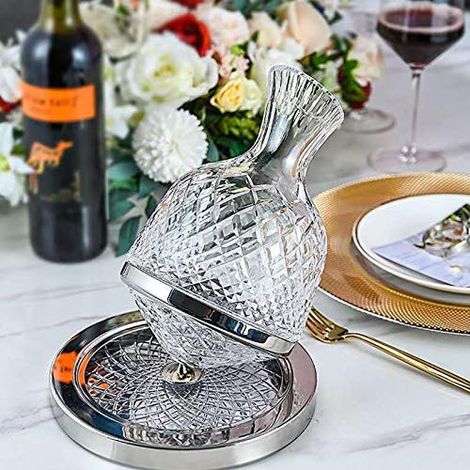 Carafe à vin rotative en cristal / distributeur de vin