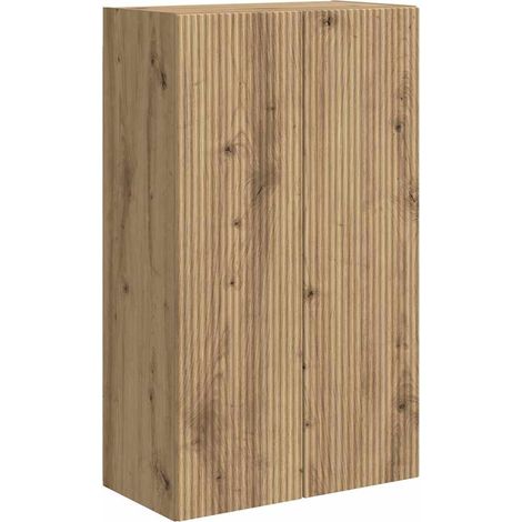 Meuble TV Banc TV Armoire TV mural Chêne artisanal 59,5 x 31 x 100 cm (1/5)