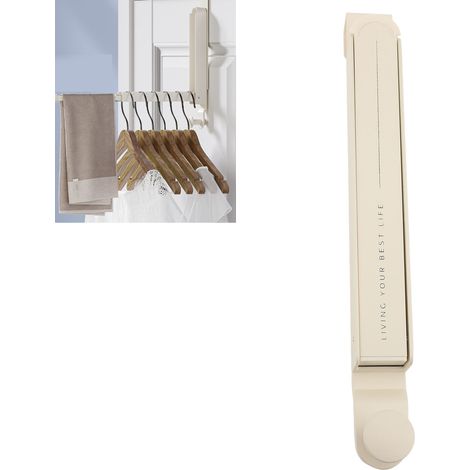 Weißer, einziehbarer Handtuchhalter für die Tür (1/5)