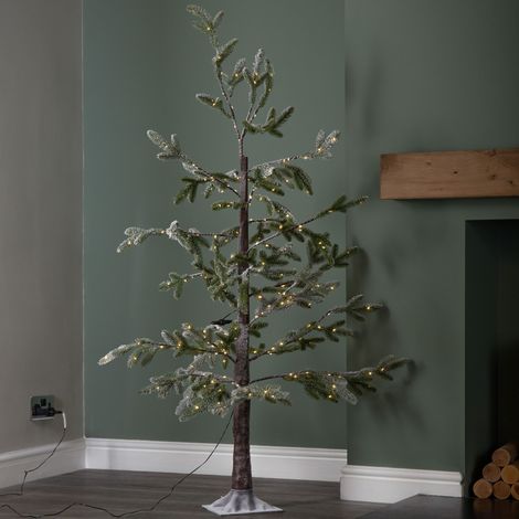 5ft (1.5m) Light up Green Snowy Noel Christmas Tree with Stand and Warm White LEDs (1/5)