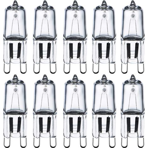 Ampoules halogènes G9 220v 40w, ampoules LED en verre transparent, lampe de table, applique murale, ampoule à économie d'énergie, lampes antidéflagrantes, lumière chaude (lot de 10).